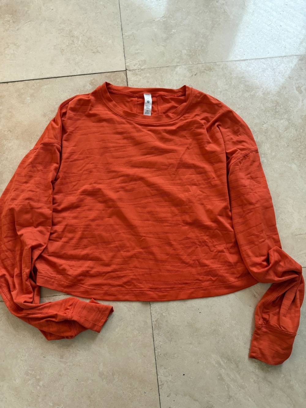 Women's Orange lululemon lightweight  Long Sleeve Top